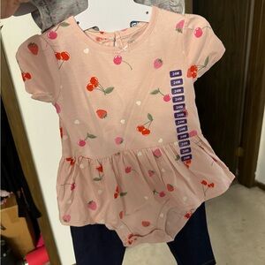 Carter's Pink Fruit Print Baby Romper